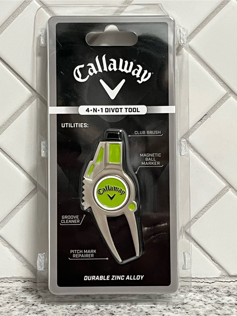 Callaway 4-in-1 Divot Tool in Lime Green and Silver